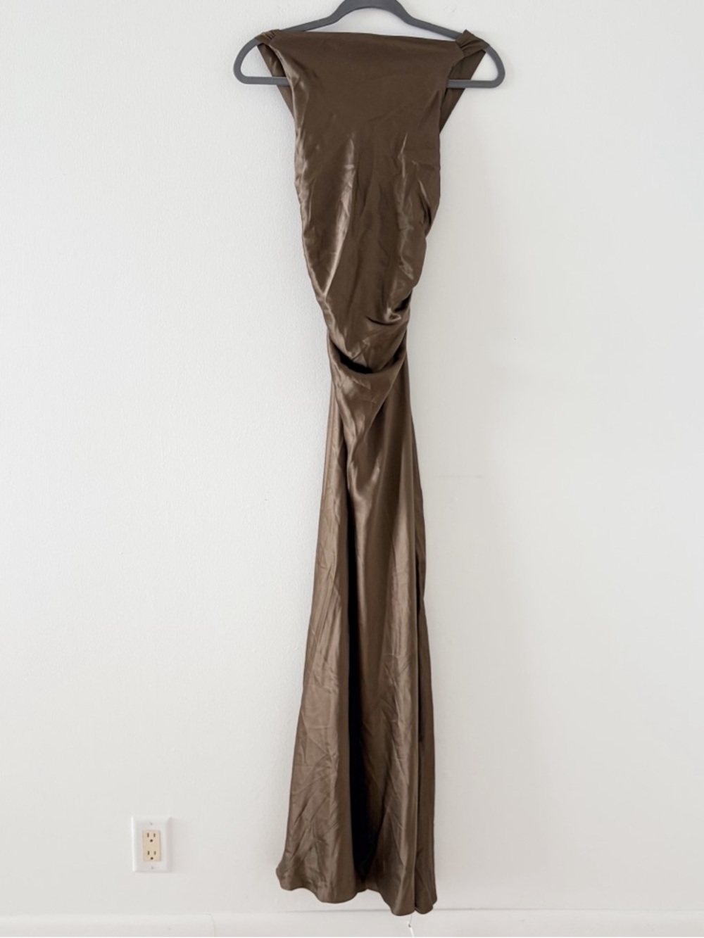 Reformation Anaiis Silk Dress in Morel - Picture 3 of 8